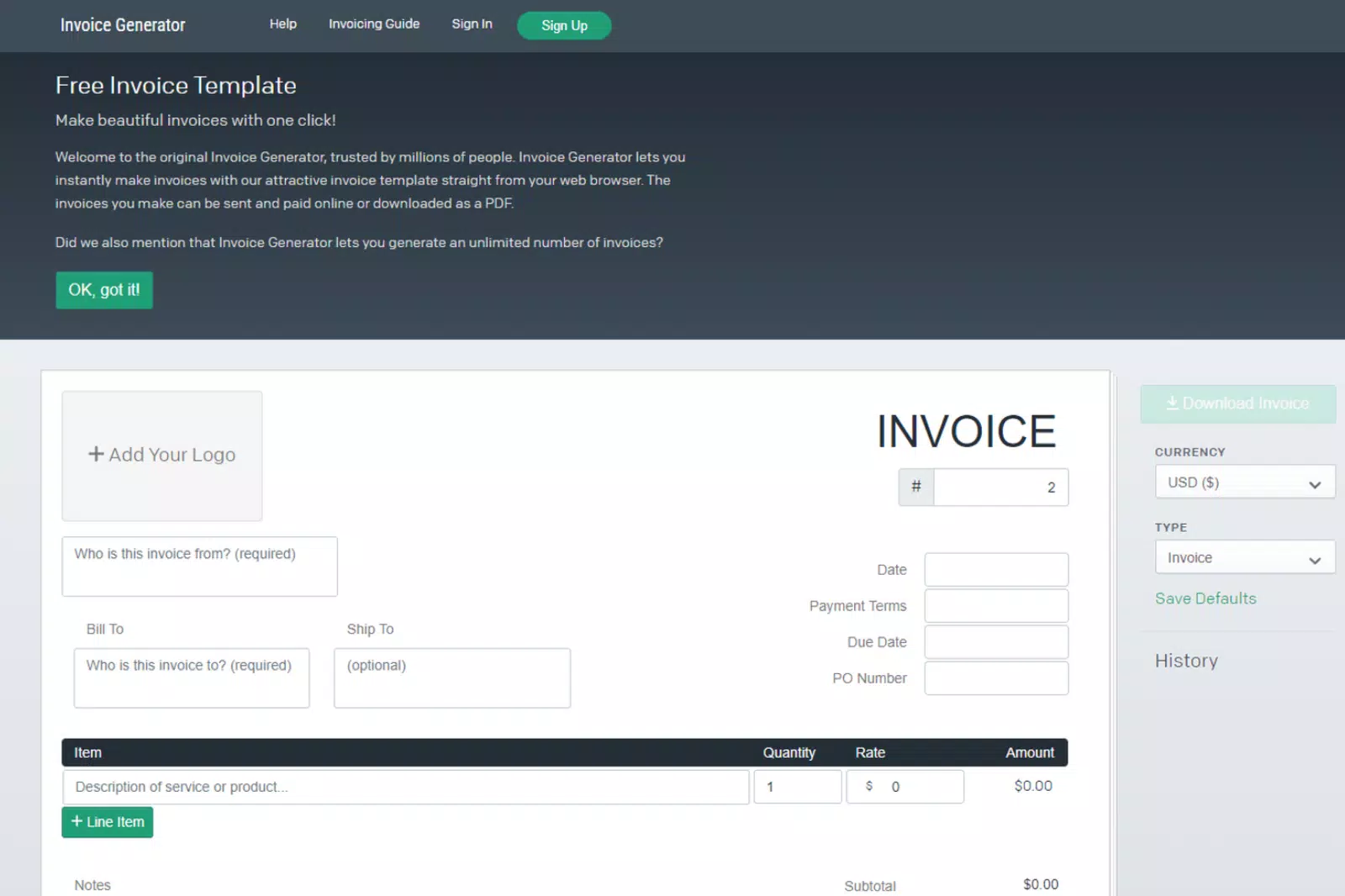 Invoice Generator