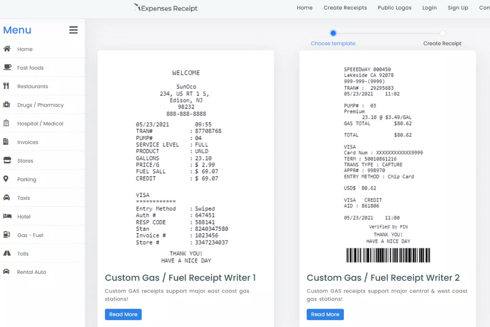 Expenses Receipt