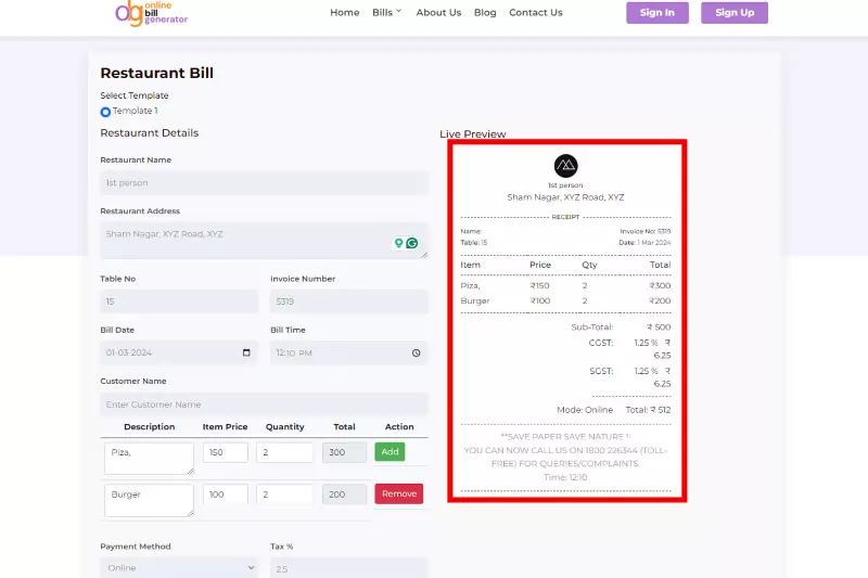 Preview the Result on the Right Side